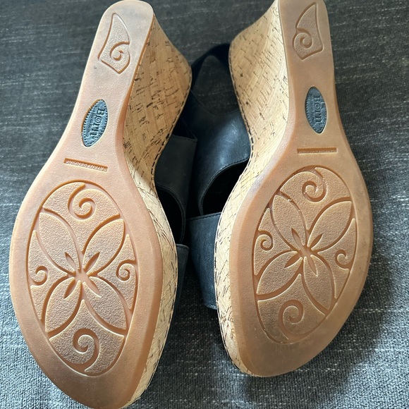 Born Henning Leather Cork Slingback Wedge Sandals - Picture 4 of 6